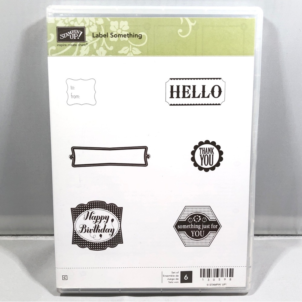 Stampin’ Up! LABEL SOMETHING Stamps Set (6 stamps)  Item 130598